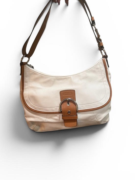 Coach Handbags - Coach Soho F19580 Ivory Leather Flap Shoulder Bag Tan Trim 2012